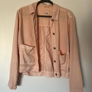 Light pink Gap denim button up jacket